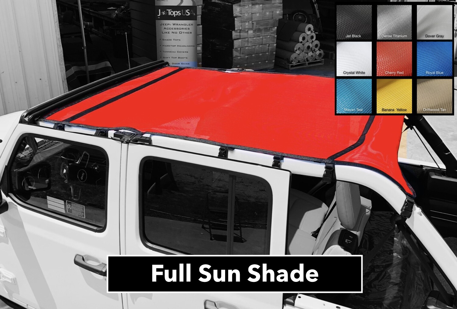 Jeep Wrangler JL / JLU Sun Shade, JTopsUSA Abilene,Tx
