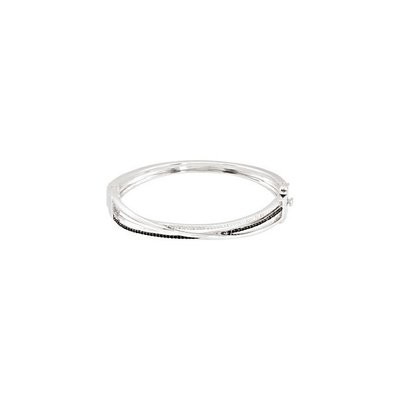 Black Spinel & Diamond Criss-Cross Bangle Bracelet Black Spinel & Diamond Criss-Cross Bangle Bracelet