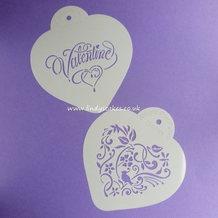 Hearts - Valentine Heart Cake and Cookie Stencil Set (CS078) Hearts - Valentine Heart Cake and Cookie Stencil Set (CS078)