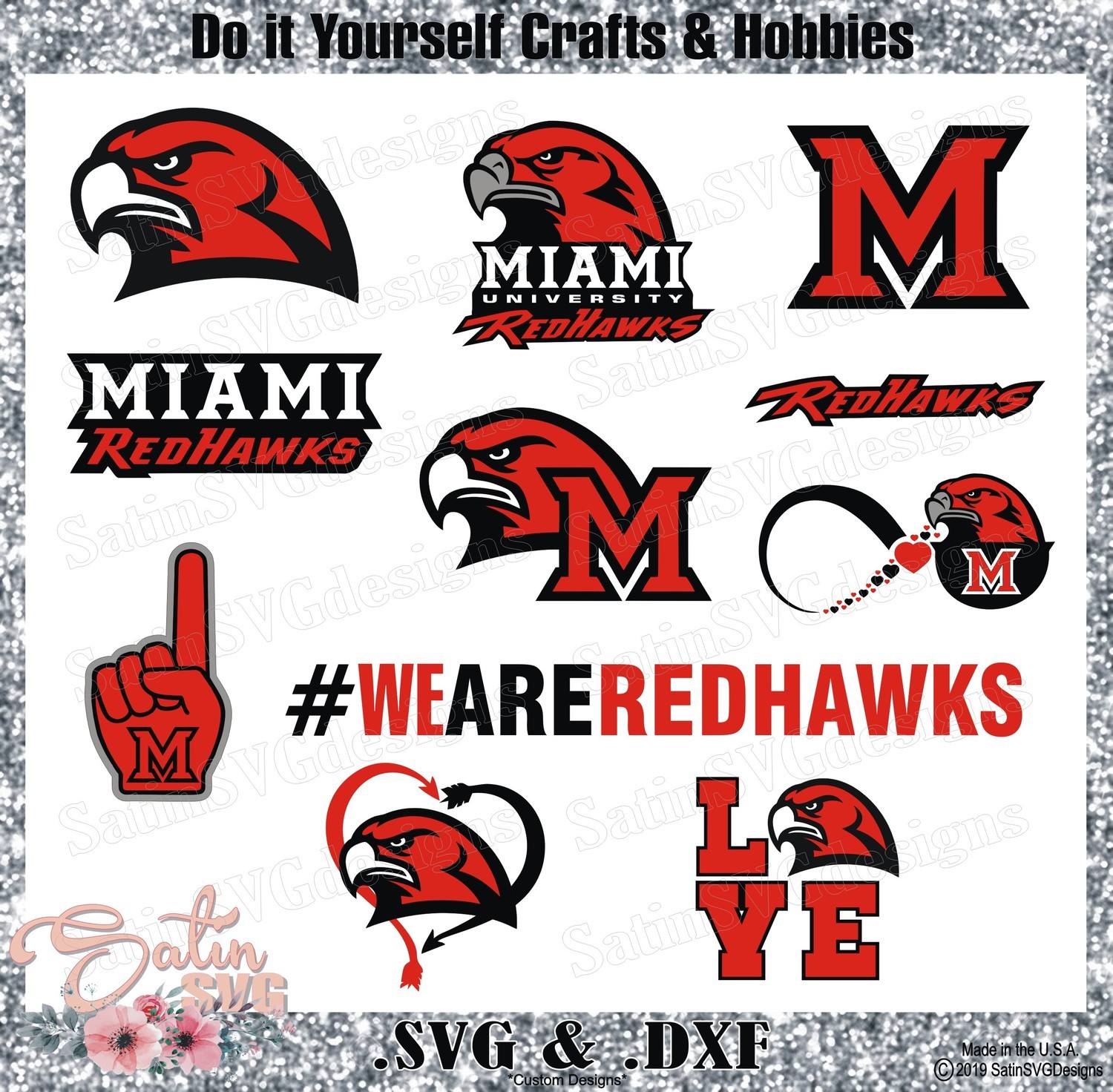 Download Miami Redhawks Set Design SVG Files, Cricut, Silhouette Studio, Digital Cut Files