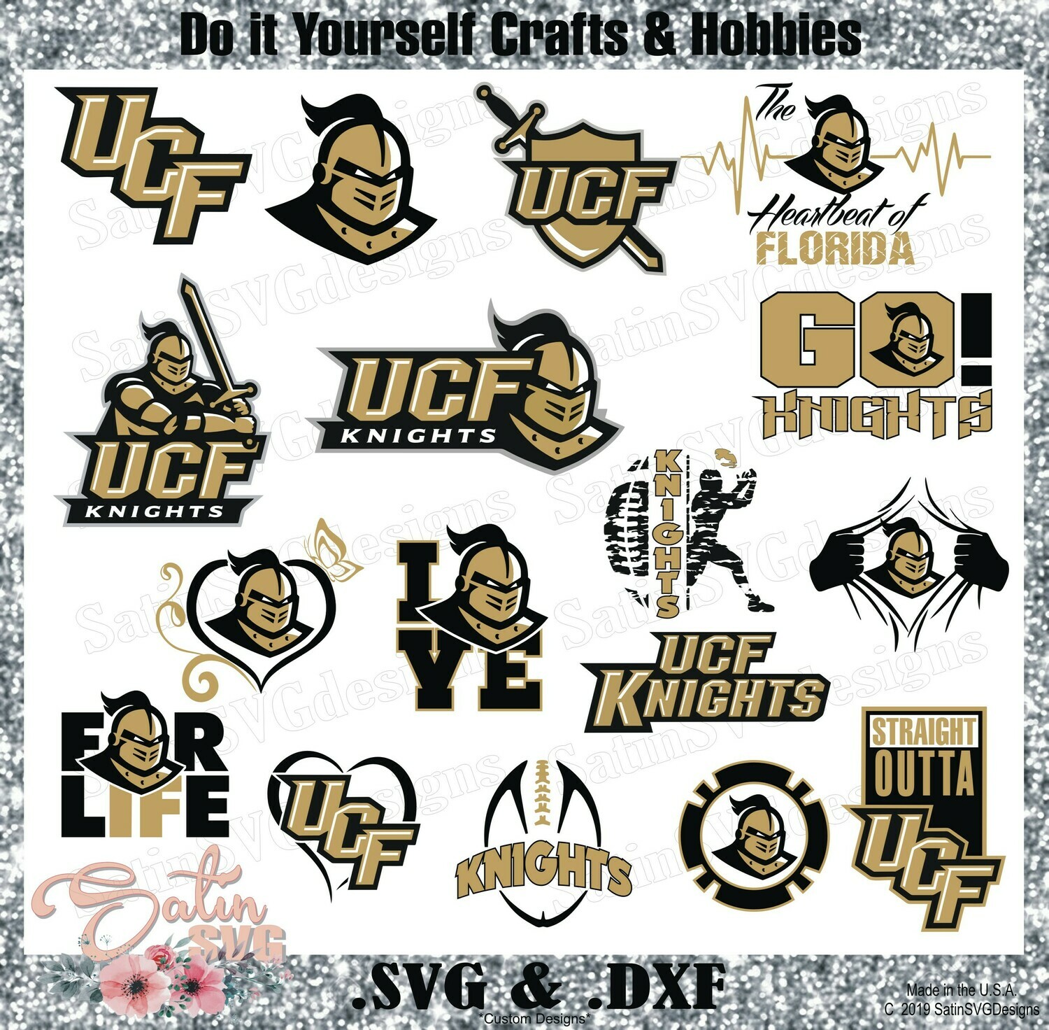 Download UCF Knights NEW Custom Central Florida University Designs. SVG Files, Cricut, Silhouette Studio ...