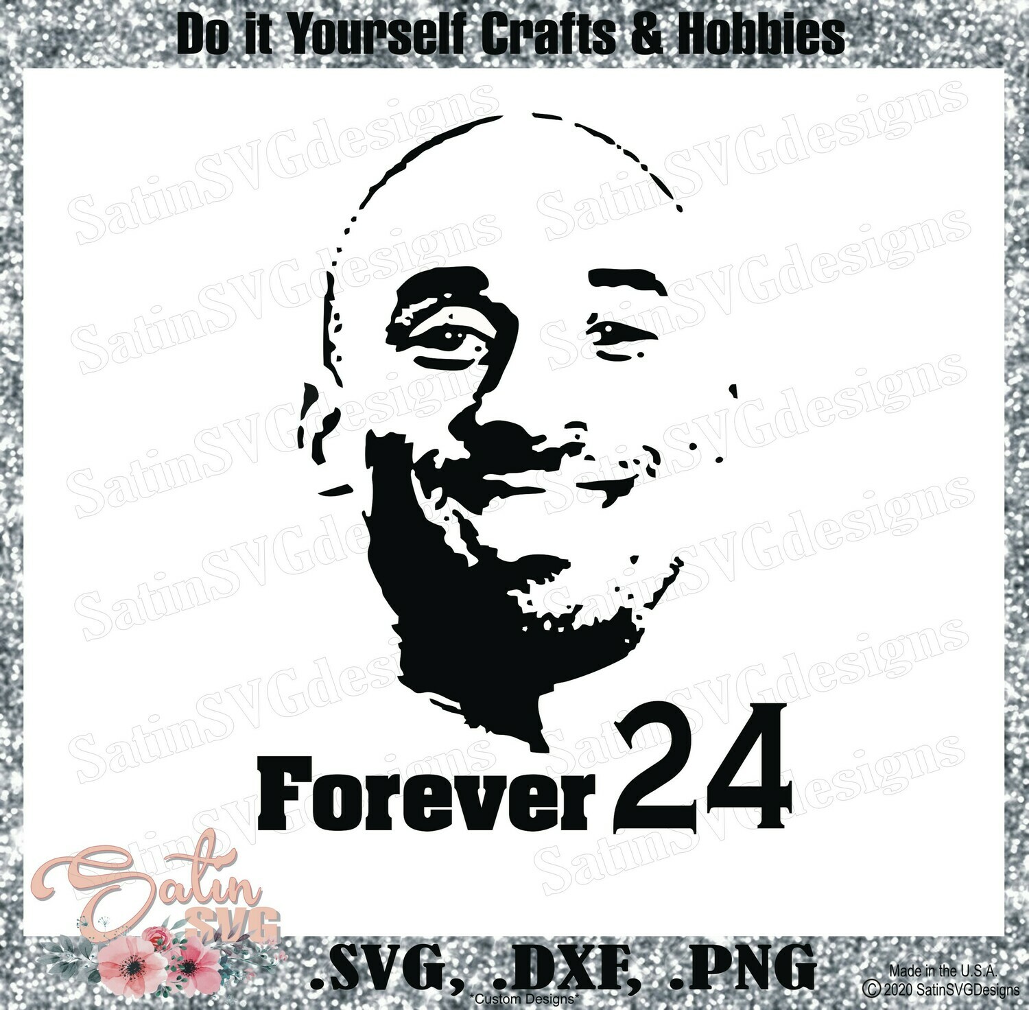 Download Kobe Bryant, Forever 24 NEW Custom Designs. SVG Files, Cricut, Silhouette Studio, Digital Cut ...
