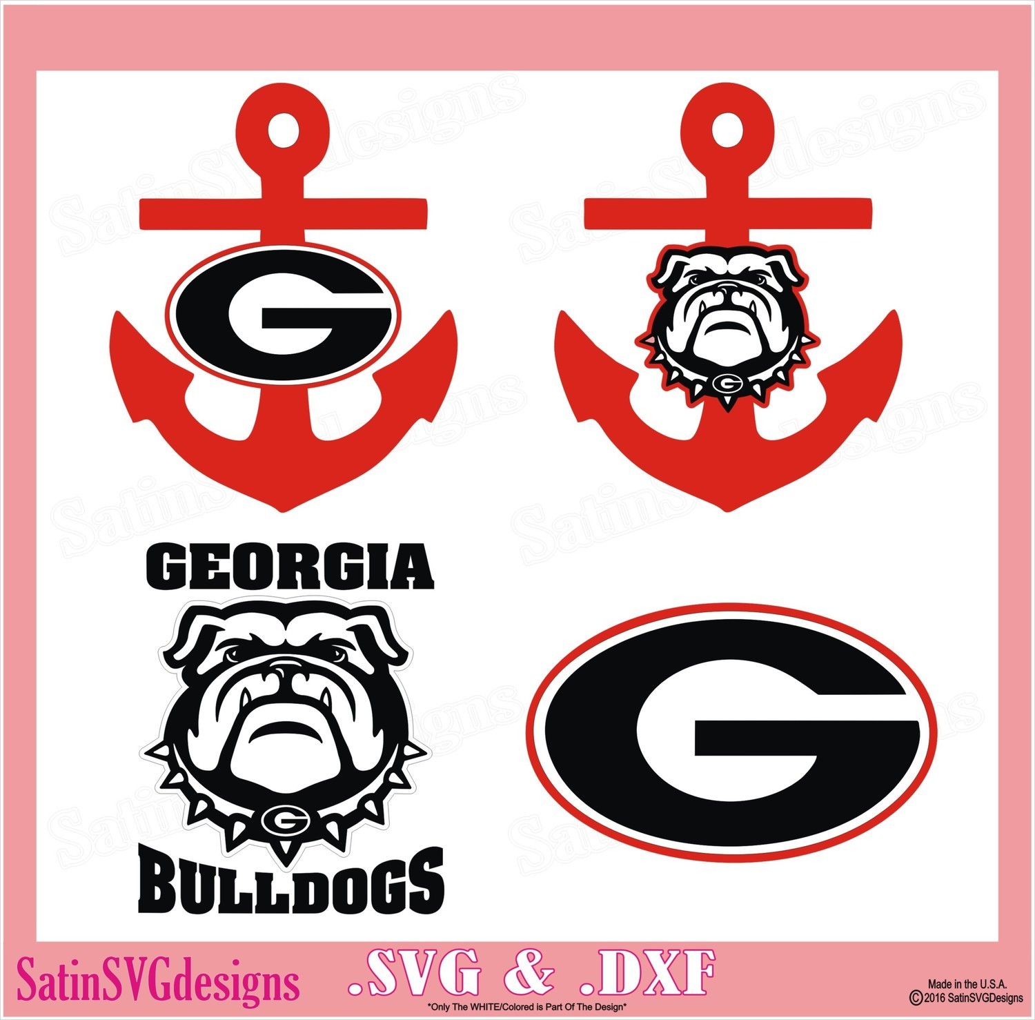 Download Georgia Bulldogs UGA Anchor Set Design SVG Files, Cricut ...