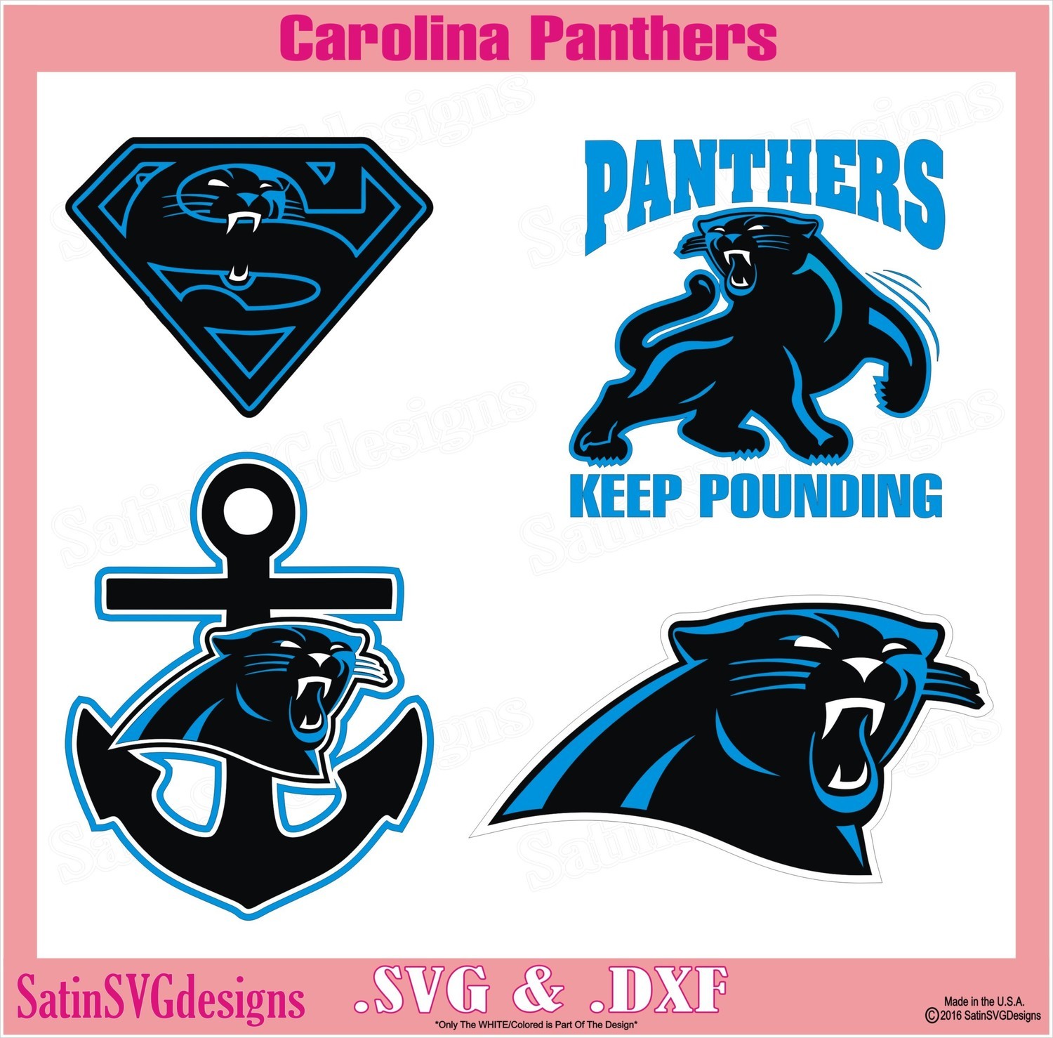 Carolina Panthers Multi Set Design SVG Files, Cricut ...