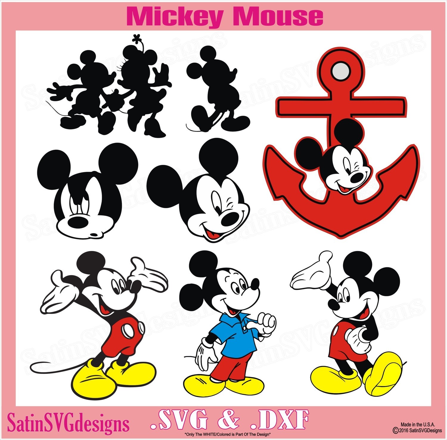 Download Mickey Mouse Minnie Disney Design SVG Files, Cricut, Silhouette Studio, Digital Cut Files