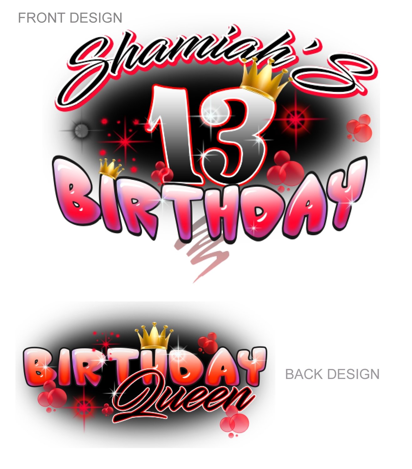 Airbrush Birthday Red design Airbrush Birthday Red design