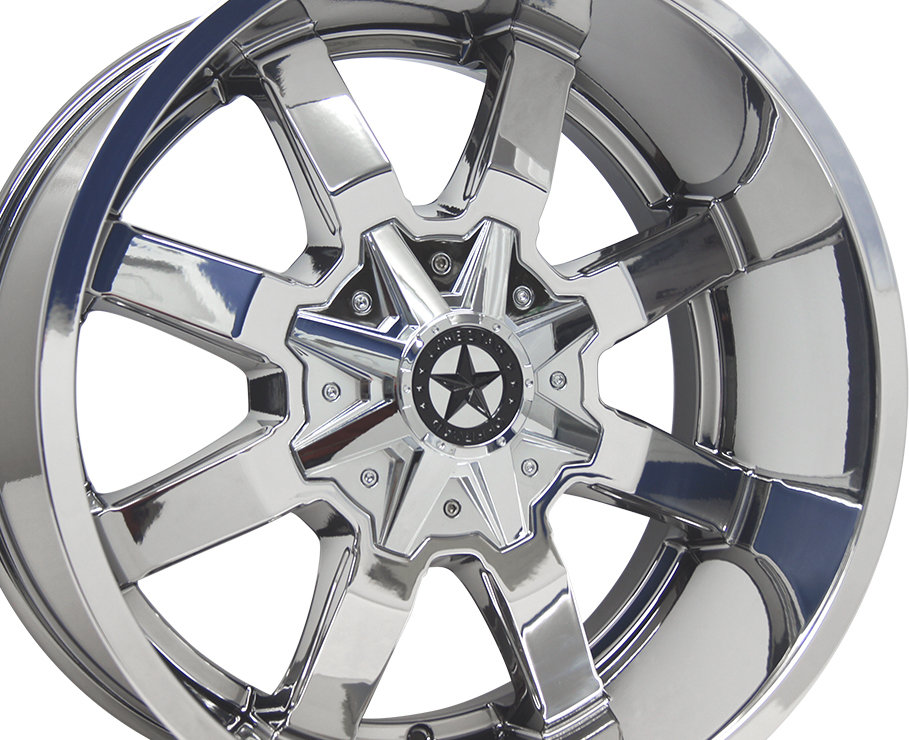 20×10 Chrome Lonestar Gunslinger Wheel, 8×6.5 (165.1), -25mm Offset