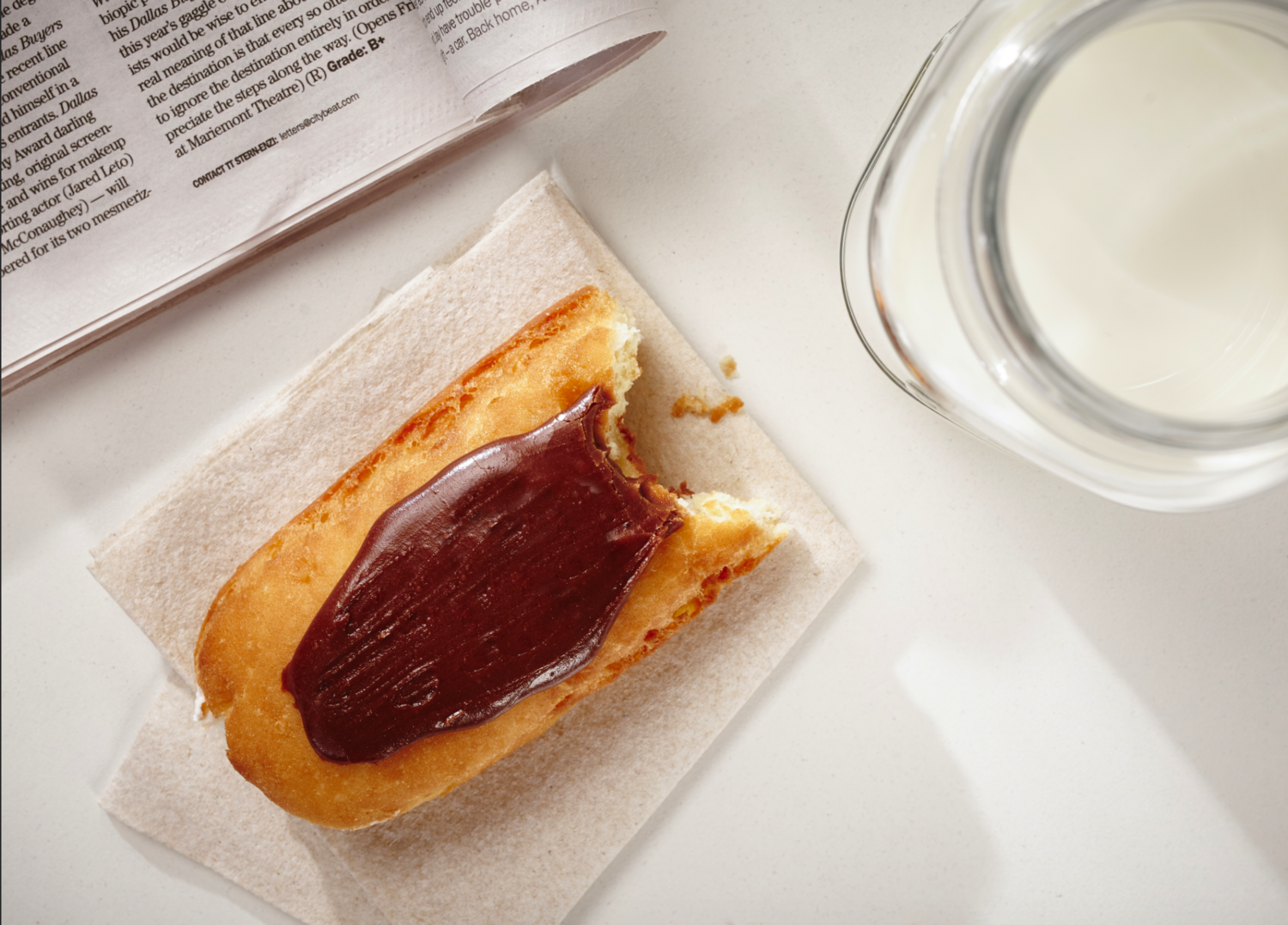 Long John Donut, Custard Filling, Chocolate Icing (Single Donut)