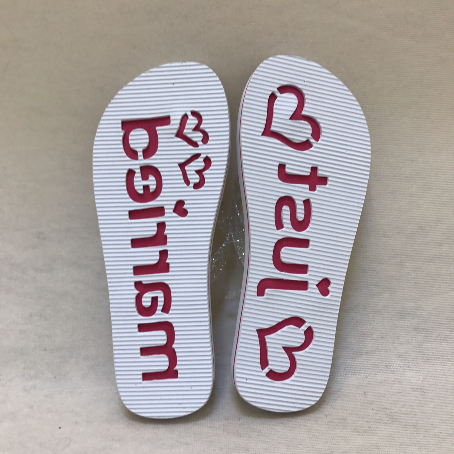 just married flip flops