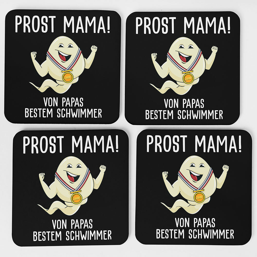 "Alles Gute Mama wünscht Papas bester Schwimmer" Spermium Tasse (Variante: Rosa Henkel)