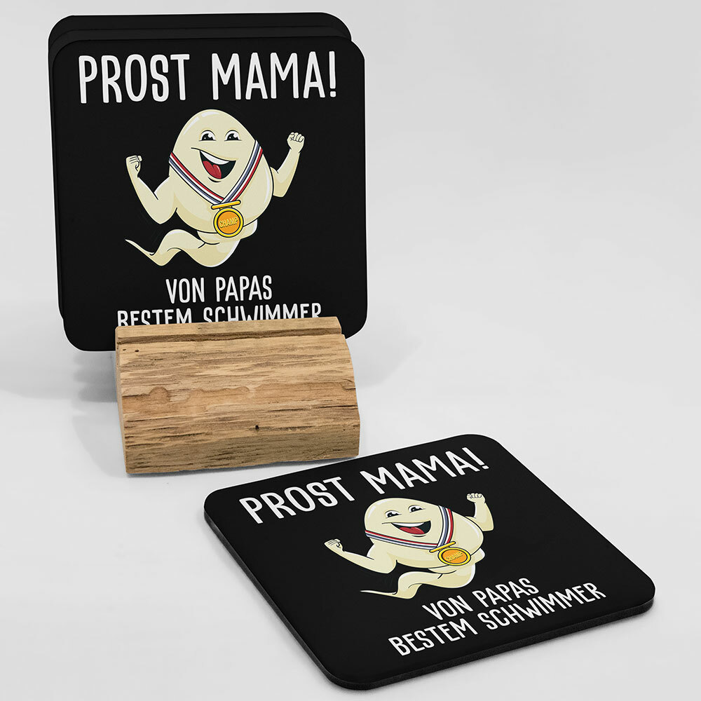 "Alles Gute Mama wünscht Papas bester Schwimmer" Spermium Tasse (Variante: Rosa Henkel)