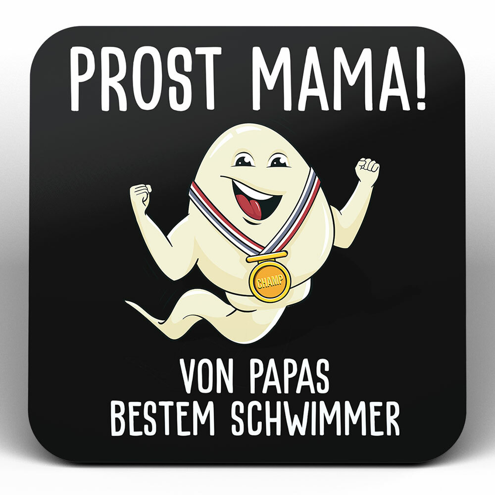 "Alles Gute Mama wünscht Papas bester Schwimmer" Spermium Tasse (Variante: Rosa Henkel)